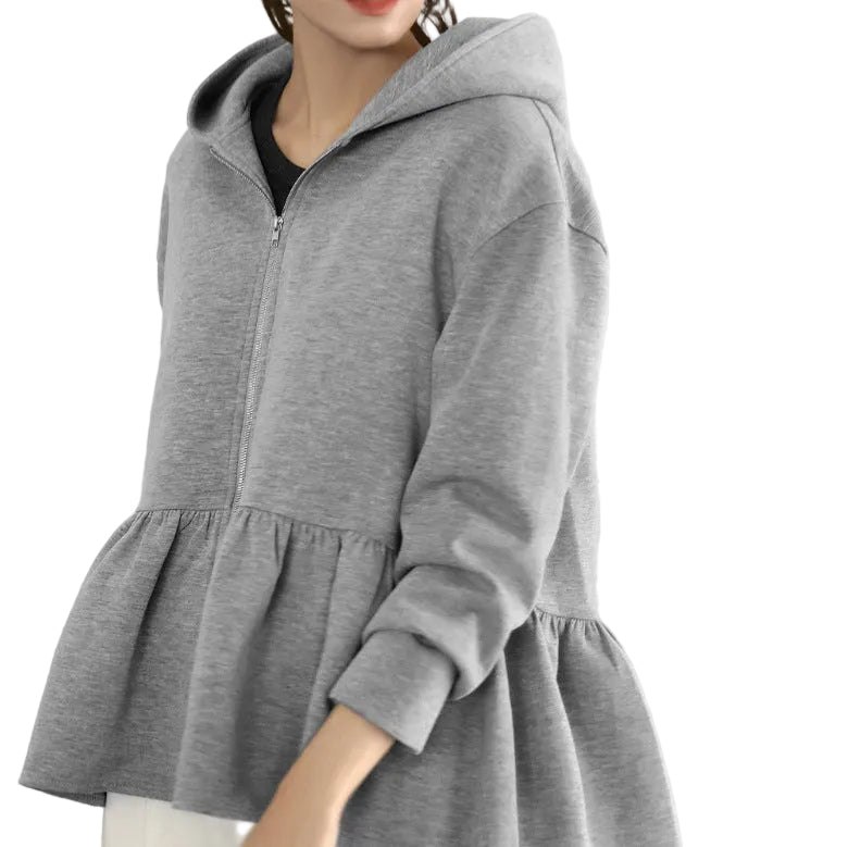 ELFRANK Frill Hem Sweat Hoodieフリルヘムスウェットパーカー｜レディース