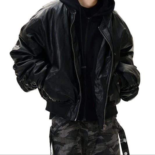 HEAVYWEIGHT BOMBER JACKET FAKE TWO-PIECE WITH HOOD（ヘビーウェイト ボンバージャケット フェイクツーピース フード付き）｜ユニセックス