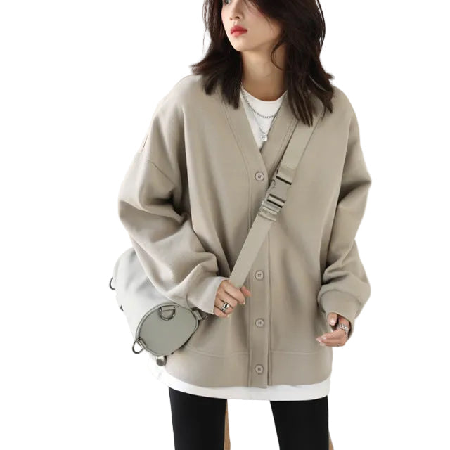 Chicven V-neck Midi Cardigan Coat Vネックミドル丈カーディガンコート｜レディース