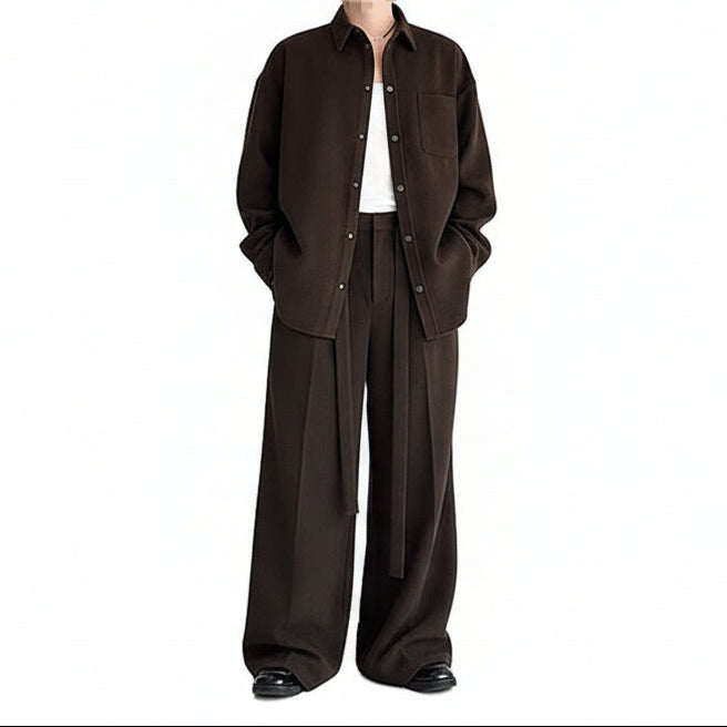 OVERSIZED SHIRT & WIDE PANTS SET（オーバーサイズシャツ＆ワイドパンツ セットアップ）｜ユニセックス