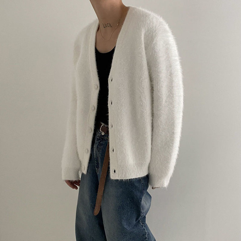 FAUX MINK V-NECK CARDIGAN（フェイクミンクVネックカーディガン） Mira Gemini