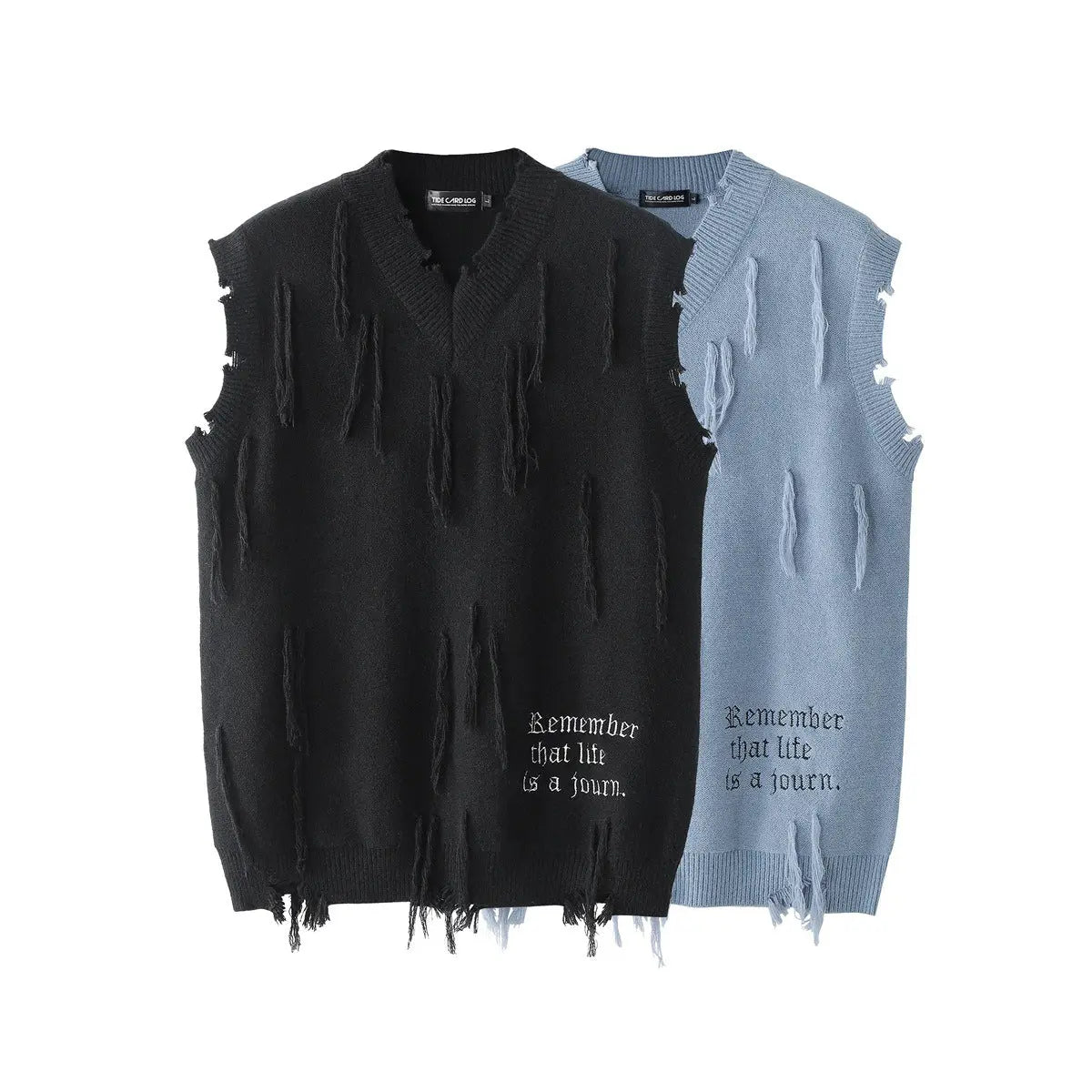 DISTRESSED OVERSIZED KNIT VEST-ディストレスト オーバーサイズ ニットベスト Mira Gemini