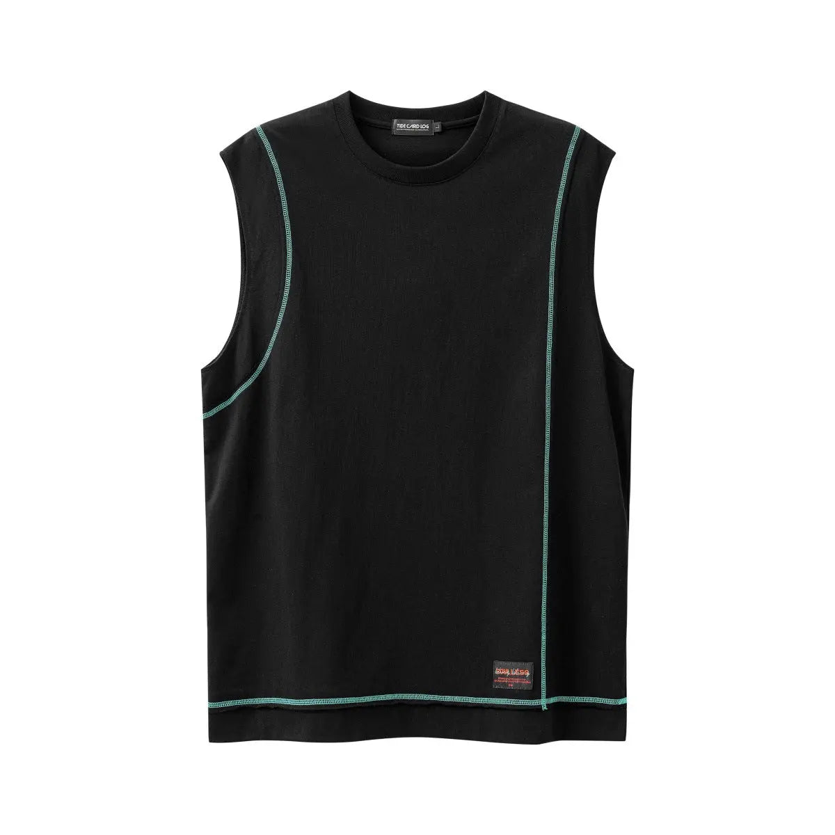 CONTRAST STITCH OVERSIZED SLEEVELESS TEE-コントラストステッチオーバーサイズスリーブレスシャツ Mira Gemini