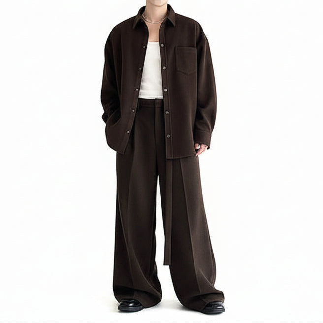 OVERSIZED SHIRT & WIDE PANTS SET（オーバーサイズシャツ＆ワイドパンツ セットアップ）｜ユニセックス