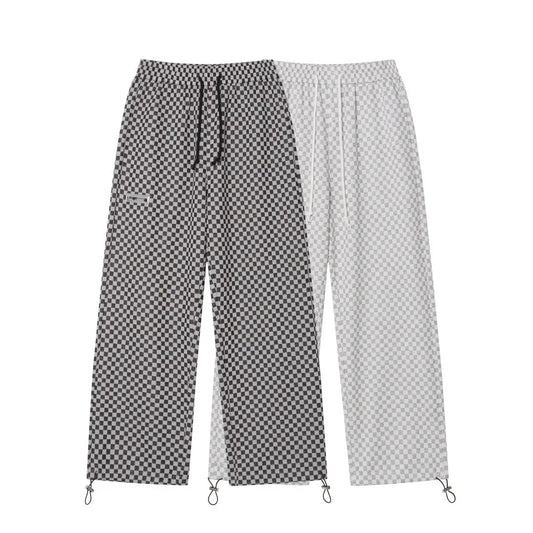 VINTAGE CHECKERED STRAIGHT LEG CASUAL PANTS-ヴィンテージライクチェックストレートレグカジュアルパンツ Mira Gemini