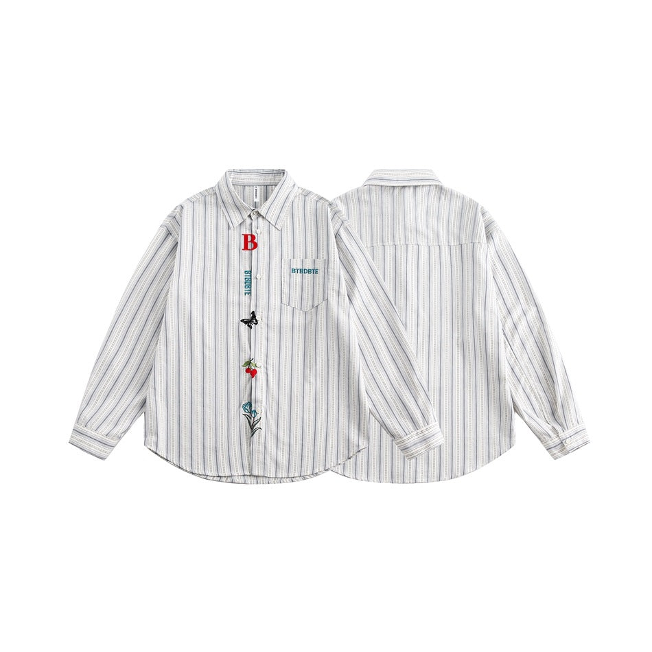 EMBROIDERED STRIPE SHIRT（エンブロイダードストライプシャツ）