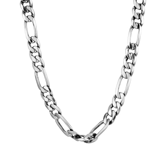 欧米国境を越えたキューバの子母チェーンネックレス6.5mm個性重工925純銀伽羅側身鎖鎖鎖 Mira Gemini