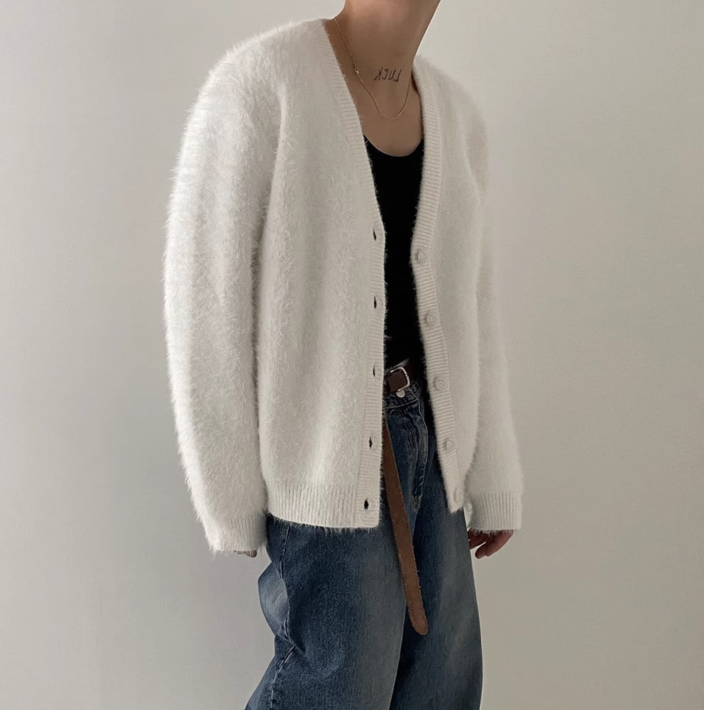 FAUX MINK V-NECK CARDIGAN（フェイクミンクVネックカーディガン）