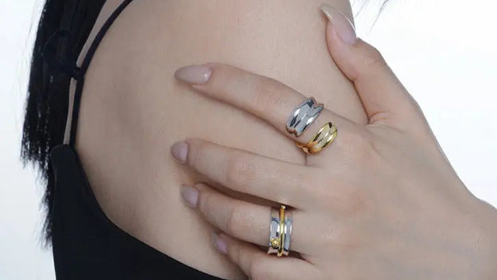 TWO-TONE OPEN RING Mira Gemini