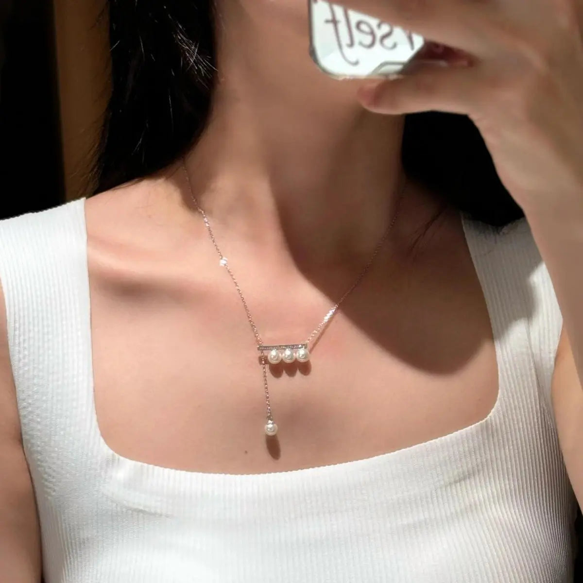 PEARL SILVER NECKLACE Mira Gemini