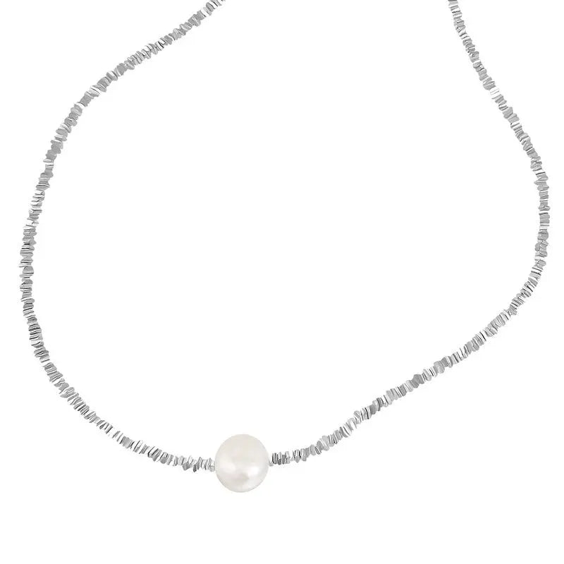 BAROQUE SILVER NECKLACE Mira Gemini