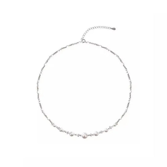 LUXURY PEARL SILVER NECKLACE Mira Gemini