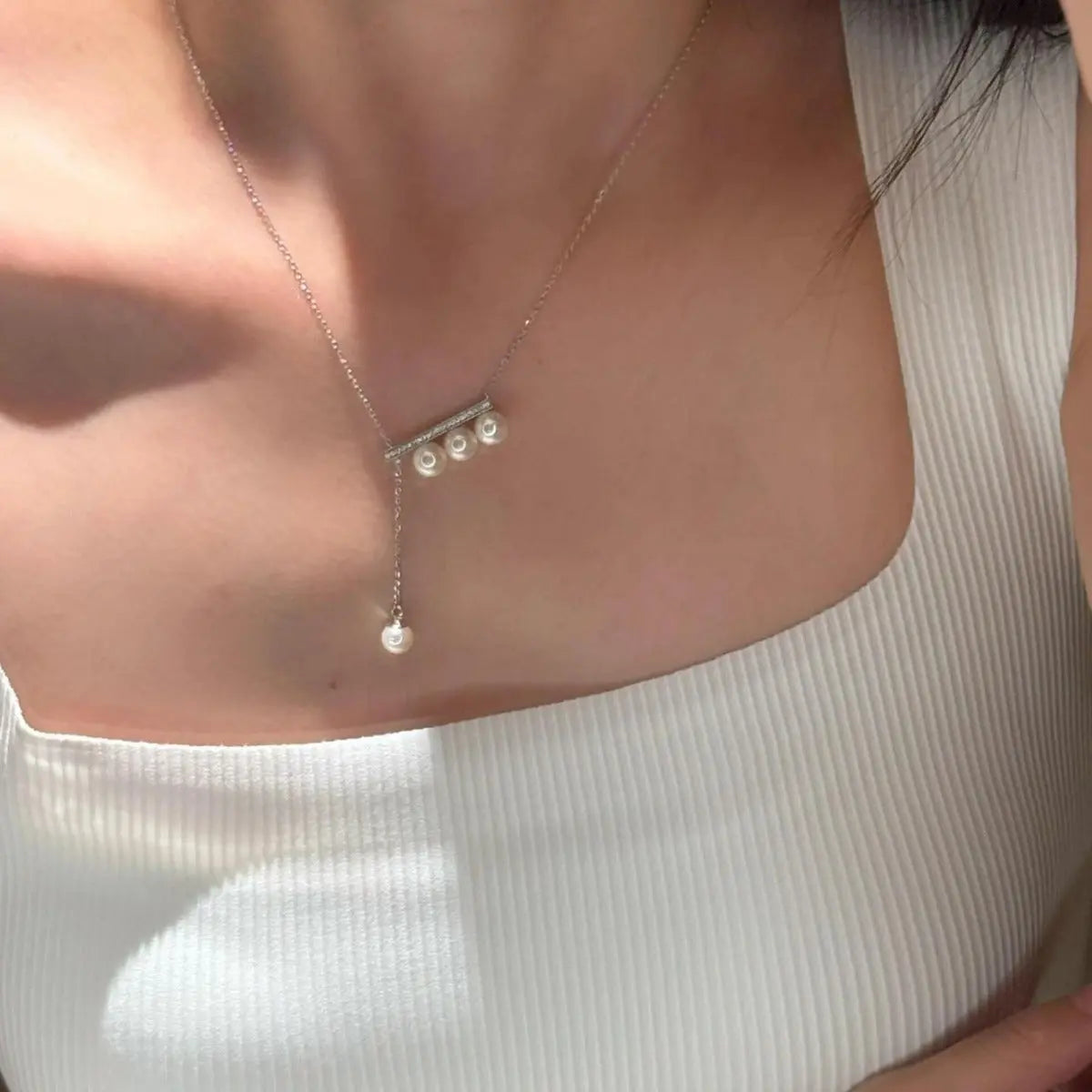 PEARL SILVER NECKLACE Mira Gemini