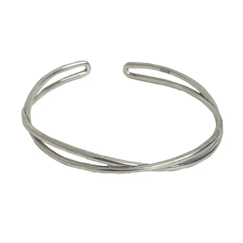 VINTAGE TEXTURE SILVER BANGLE Mira Gemini