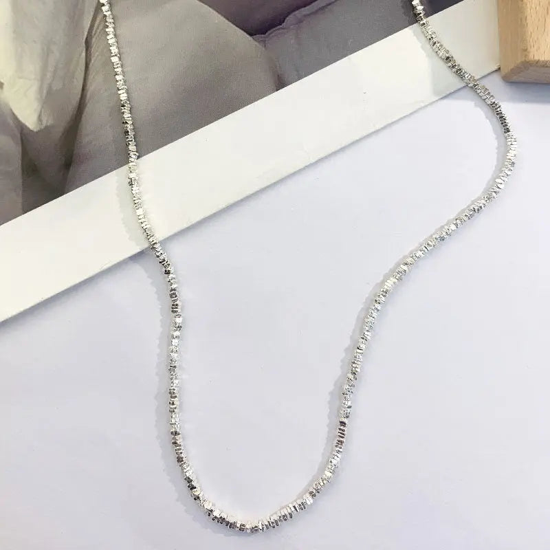 SQUARE SILVER NECKLACE Mira Gemini