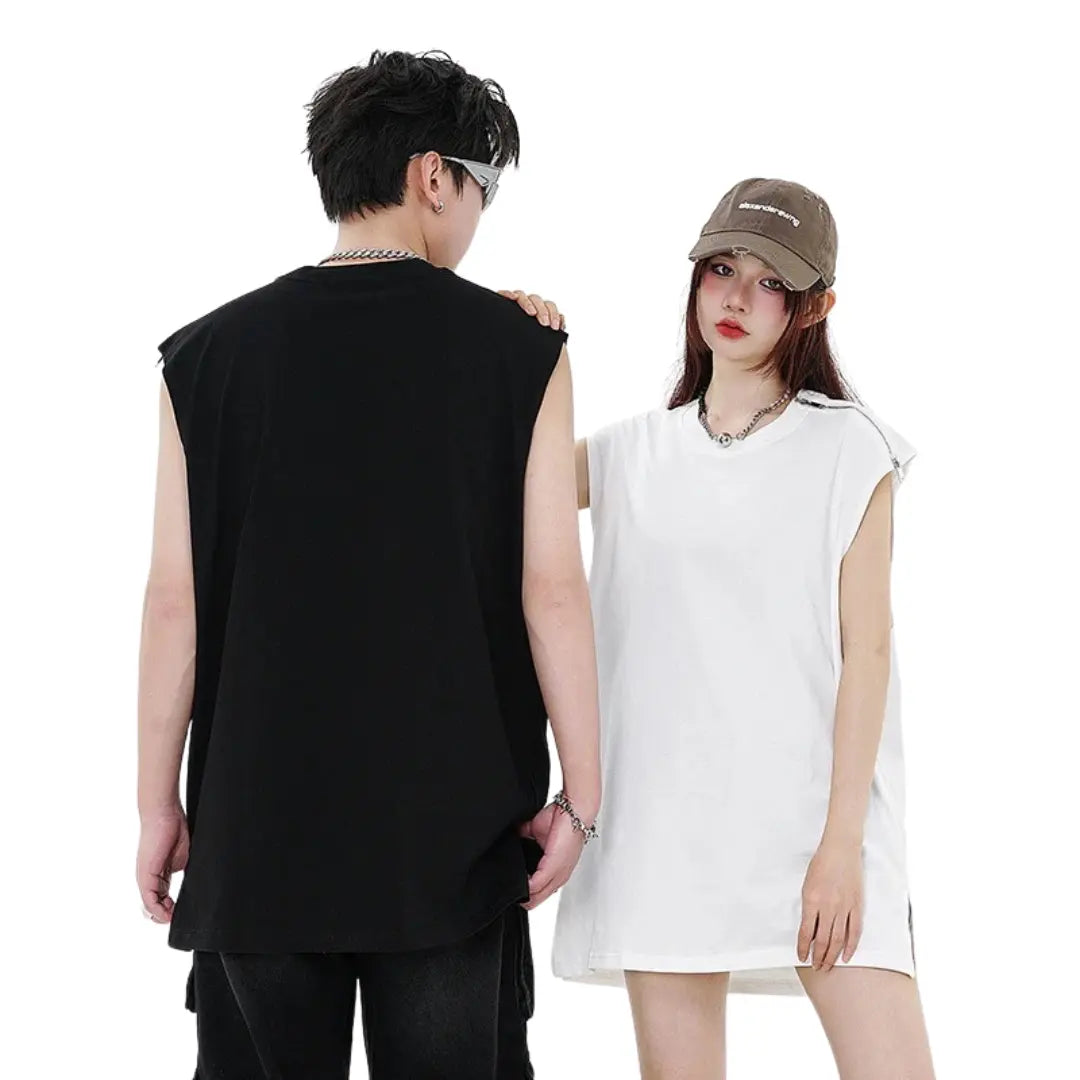 SLEEVELESS BASIC NO SLEEVE TEE