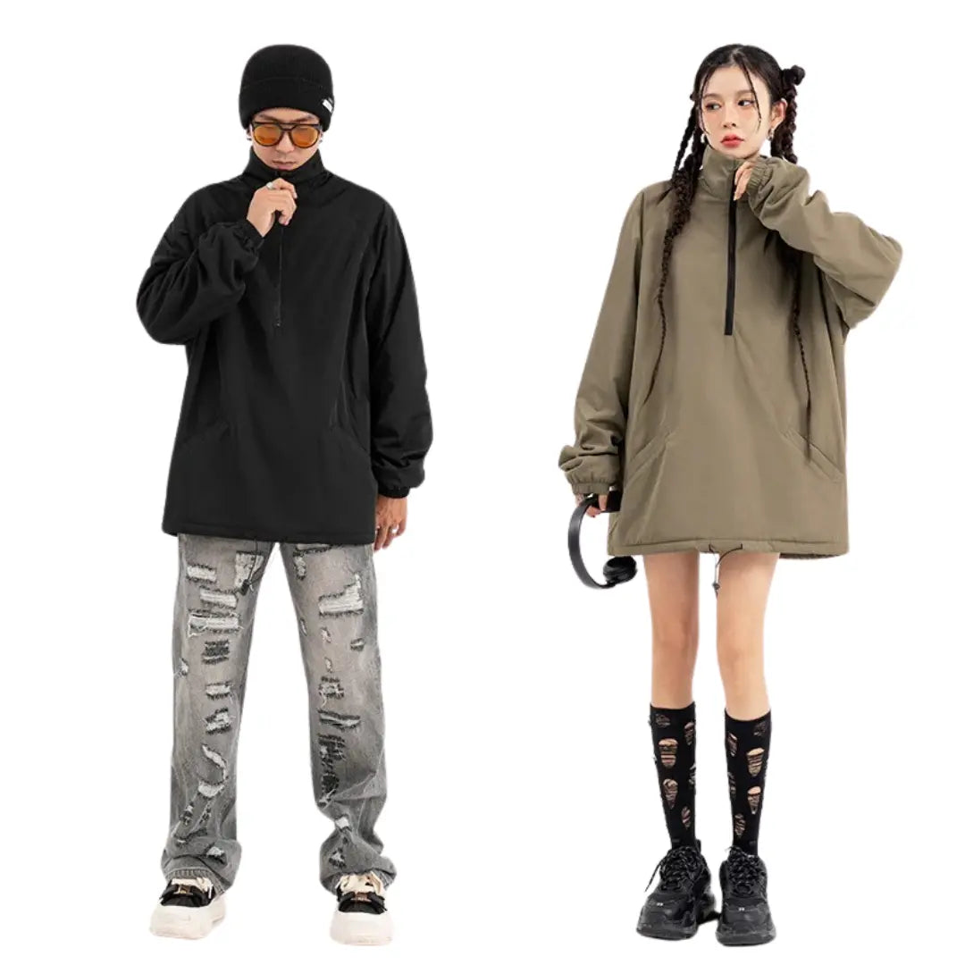 WATER-REPELLENT HIGH NECK OVERSIZED JACKET
