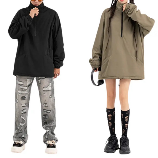 WATER-REPELLENT HIGH NECK OVERSIZED JACKET