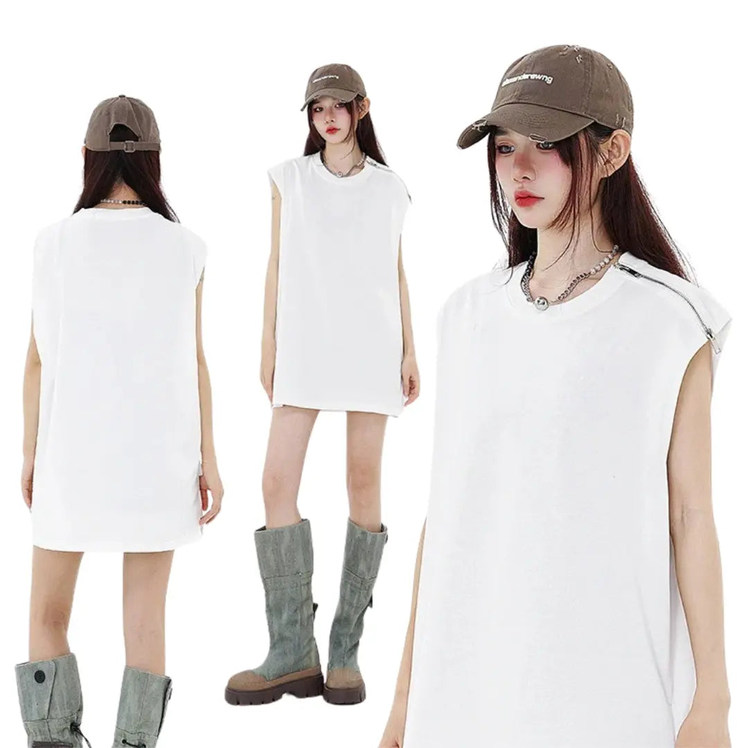 SLEEVELESS BASIC NO SLEEVE TEE